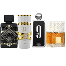 Cargar imagen en el visor de la galería, Kit 4 Perfumes Oud For Glory, Yara Moi, Khamrah, 9pm