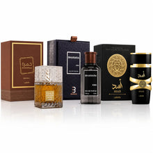 Cargar imagen en el visor de la galería, Kit 3 Perfumes Asad, King, Khamrah Qahwa 100ml