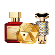 Cargar imagen en el visor de la galería, Kit 3 Perfumes Fame, Lady Million, Rouge 540 100ml
