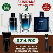 Cargar imagen en el visor de la galería, Kit 3 Perfumes Sauvage, Invictus Legend, Bleu 100ml
