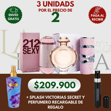 Cargar imagen en el visor de la galería, Kit 3 Perfumes 212 Sexy, Yara, Olympea 100ml
