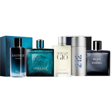 Cargar imagen en el visor de la galería, kit 5 Perfumes Acqua Di Gio, Sauvage, Bleu, 212 Nyc Men, Eros
