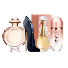 Cargar imagen en el visor de la galería, Kit 4 Perfumes Good Girl, Olympea, Jadore, 212 Vip Rosé
