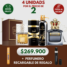 Cargar imagen en el visor de la galería, Kit 4 Perfumes Khamrah, Scandal Men, Asad, Arabians Tonka
