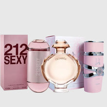 Cargar imagen en el visor de la galería, Kit 3 Perfumes 212 Sexy, Yara, Olympea 100ml
