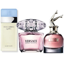 Cargar imagen en el visor de la galería, Kit 3 Perfumes Scandal, Bright Crystal, Light Blue 100ml
