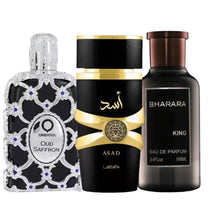 Cargar imagen en el visor de la galería, Kit 3 Perfumes King, Asad, Oud Saffron
