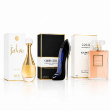Cargar imagen en el visor de la galería, Kit 3 perfumes Jadore, Good Girl, Mademoiselle 100 ml

