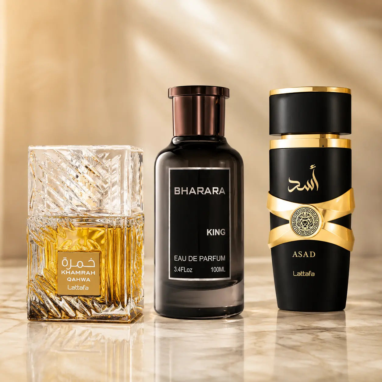 Kit 3 Perfumes Asad, King, Khamrah Qahwa 100ml