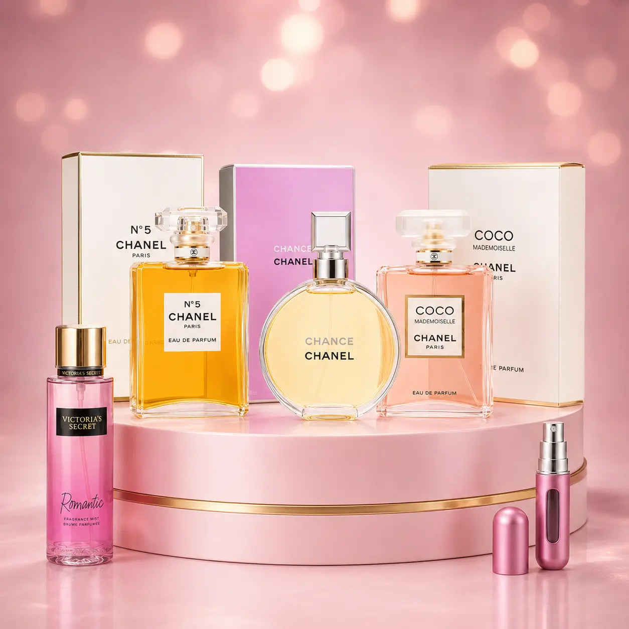 Kit 3 Perfumes Chance, Coco Mademoiselle, Número 5
