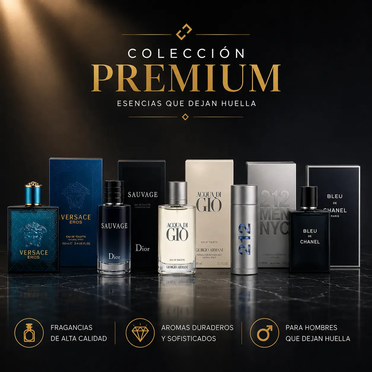kit 5 Perfumes Acqua Di Gio, Sauvage, Bleu, 212 Nyc Men, Eros